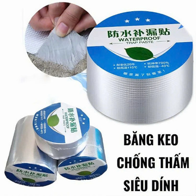 COMBO 2 CUỘN Băng Keo Chống Thấm, Chống Dột Dán Siêu Dính Trên Mọi Bề Mặt, Dán Mái Tôn, Dán Tường, Dán Ống Nước 5m x 5cm
