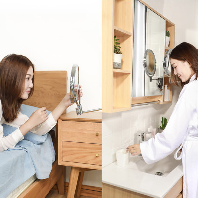 Siêu phẩm mặt gương xoay phóng đại 360 độ dùng để trang điểm, cạo râu trong phòng ngủ, phòng tắm