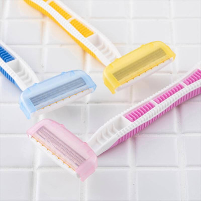 Set 03 chiếc dao cạo Kai Pretty Body, thiết kế 3 lưỡi kép tạo ra những đường cắt nhanh và hiệu quả hơn - nội địa Nhật Bản 