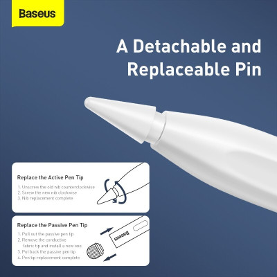 Bút cảm ứng Baseus Smooth Writing Capacitive Stylus dùng cho iPat Pro/ Smartphone/ Tablet Android (Active + Passive Version, Magnetic Adsorption, Tilt & Strength sensitive) - Hàng Chính Hãng
