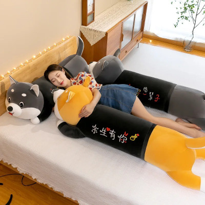 Thú nhồi bông chó husky lè lưỡi dễ thương - Size 90cm đến 1m1 - Quà tặng gấu bông chó husky êm mịn.