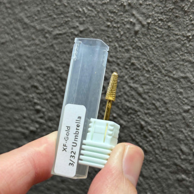 Đầu Mài Chân Móng Úp Titan XF-GOLD Bo Viền Làm Nail Siêu Êm, Đầu Mài Hình Nón Vonfram Đúc Đặc 3/32 Umbrella Không Nóng Không Giật Tưng Nữ Women