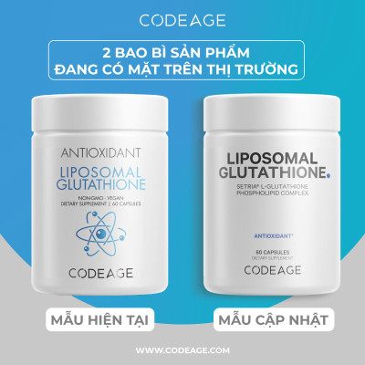 Liposomal Glutathione CodeAge Chống oxy hóa Giúp trắng sáng da Thải độc gan 60 viên