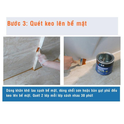 Keo chống thấm Epoxy 2 thành phần A - B trong suốt, sử lý chống thấm mặt sàn nhà vệ sinh, quét bảo vệ gạch men
