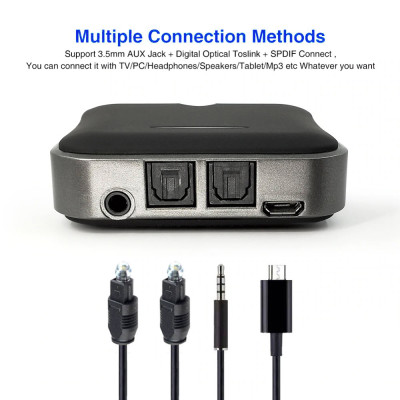 ROGTZ - Bộ Thu Phát Audio Bluetooth APTX V5.0 2 Trong 1 Chipset CSR8675 Công nghệ APTX HD Hỗ trợ SPDIF/Optical Chế độ TX/RX Kết nối đa thiết bị Pin trâu 20h Nhỏ gọn Tiện Lợi Dễ sử dụng Âm Thanh Chất Lượng Cao - Hàng Chính Hãng