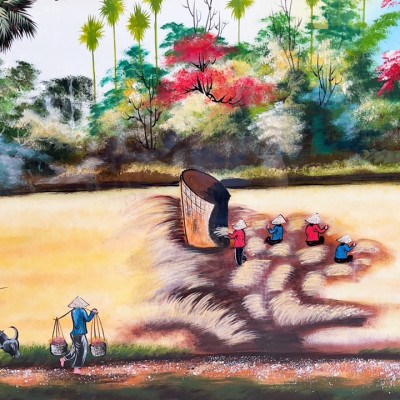 Tranh Sơn Mài - ĐỒNG QUÊ VIỆT NAM | Size 80x140 cm | Nét Đẹp Quê Hương – Nghệ Thuật Truyền Thống