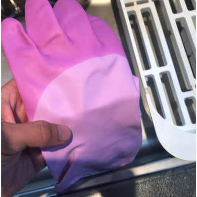 Găng tay cao su mềm mịn tự nhiên cao cấp Shaldan Vinyl màu tím - Made in Japan