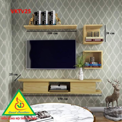 Bộ Kệ Ti Vi Treo Tường Trang Trí VKTV21 - Nội Thất Lắp Ráp
