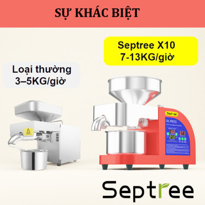 Máy ép dầu ăn thực vật chuyên nghiệp nâng cấp hoàn toàn mới, dùng trong gia đình, nhà hàng, khách sạn. Thương hiệu Mỹ cao cấp Septree - X10. HÀNG CHÍNH HÃNG