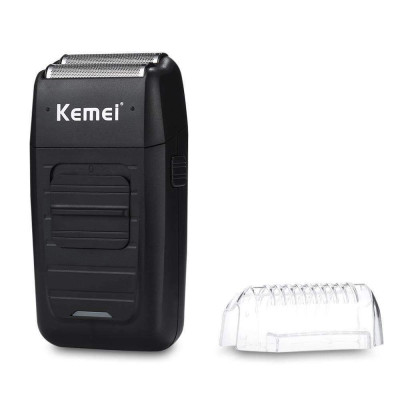 Máy cạo râu Kemei KM-1102 lưỡi kép chuyên dụng cạo tỉa râu, cạo đầu, fade tóc có đ��u tỉa phụ dùng để tỉa tóc mai, ria mép có túi đựng tiện lợi mang đi, máy sử dụng pin sạc