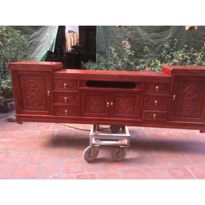 kệ tivi mõ nõm gỗ gõ đỏ 2m4