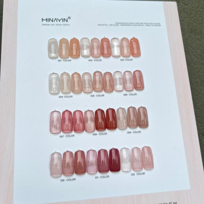 Sơn Thạch Minayin 12 Màu Tông Hồng Nâu Tặng Bảng Màu Cao Cấp Làm Nail, set Sơn Gel Sánh Đặc Mịn Mướt 15ml, Bám Màu Lâu Nữ Sơn Gel Women