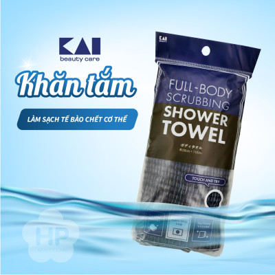Khăn Tắm Làm Sạch Tế Bào Chết Kai 78176 - 041HB1002 Vải Nylon Mềm (1 Gói 1 Chiếc)