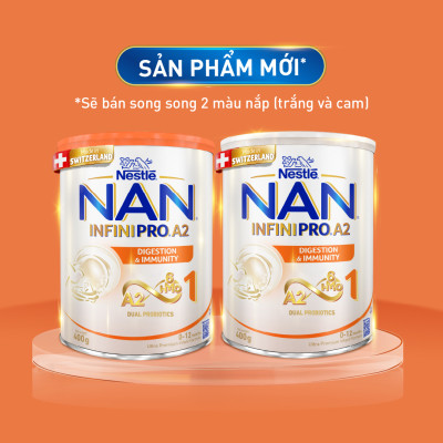 Sữa bột NAN INFINIPRO A2 1 với công thức đầu tiên chứa đạm A2, 6HMO & Lợi khuẩn kép nhập khẩu Thụy Sĩ - Hộp 400g (0 - 12 tháng)