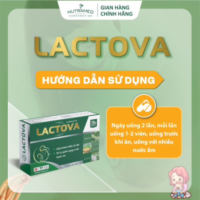 Viên uống Lactova hỗ trợ lợi sữa, tăng tiết sữa, thông tuyến sữa phụ nữ sau sinh (30 viên)-Nutramed