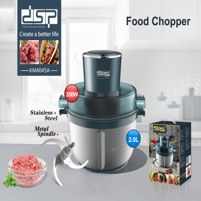 Máy xay thịt, rau củ quả nhãn hiệu DSP KM4045 Dung tích: 2L - Công suất: 350W Chất liệu cối xay: Thép không gỉ, nhựa ABS - HÀNG CHÍNH HÃNG