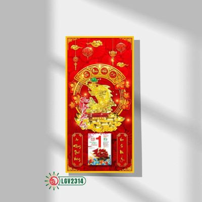 Lịch gỗ treo tường Kim Ngư Phú Quý IMWI LGV2314 - Lịch phong thủy