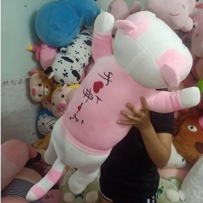 Thú nhồi bông mèo nhếch mép màu hồng - Size từ 75cm đến 1m1 - Quà tặng gấu bông mèo dễ thương.