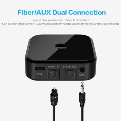 ROGTZ - Bộ Thu Phát Bluetooth TX16 Chế Độ Chuyển Đổi Linh Hoạt Hỗ Trợ Kết Nối Cùng Lúc 2 Thiết Bị Chip CSR BC8670 RX: A2DP AVRCP Phạm Vi 10m Âm Thanh Chất Lượng Cao SBC Aptx Kết Nối Đa Dạng AUX 3.5mm Optical Pin Lithium 350mAh Nhỏ Gọn Hàng Chính Hãng