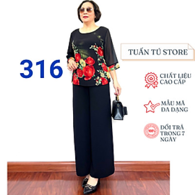 Áo Voan 2 Lớp Sành Điệu Dành Cho Phụ Nữ Trung Niên Hiện Đại - Tuấn Tú Store 68