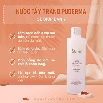 Combo làm sạch dành cho da dầu: nước tẩy trang Puderma, Sữa rửa mặt Puderma, Tẩy da chết Puderma, Toner nước hoa hồng Puderma: làm sạch, cấp ẩm giúp da sáng khỏe, ngăn ngừa mụn.