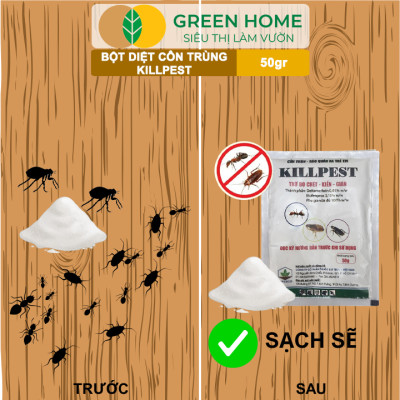 Bột Phấn Kiến KillPest Vipesco, GreenHome, Gói 50gr, Hiệu Quả Cao, Diệt Trừ Bọ Chét, Kiến, Gián