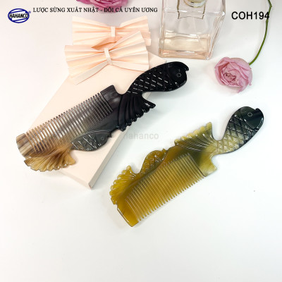  Lược Sừng Vân Nưa Đôi Cá Uyên Ương (Size: XL - 20cm) thể hiện tình yêu vĩnh cửu - Mẫu Cao Cấp Siêu Đẹp - COH194