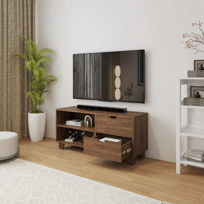 HAPPY FURNITURE , ALVA - Kệ TV 2 ngăn kéo 2 cửa lùa, KTV_066 , 120cm x 40cm x 56cm DxRxC