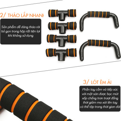 Dụng Cụ Hít Đất Chống Đẩy, Tập Cơ Bụng Chữ U, Dụng Cụ Tập Gym Tại Nhà Tiện Lợi - Hàng Loại 1 - Chính Hãng MINIIN