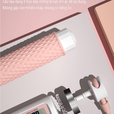 Dây Nhảy Thể Thao Lõi Thép Cao Cấp Besti Tự Động Đếm Số, Tích Hợp Đo Calo, Quãng Đường, Độ Dài Dây Tùy Chỉnh - Kèm Bóng Xoay Và Tạ Điều Chỉnh Khối Lượng - Hàng Chính Hãng