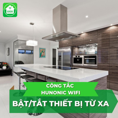 Ổ Cắm Tích Hợp 2 Nút Công Tắc Wifi Hunonic Datic Bật Tắt Từ Xa Trên Điện Thoại & Ra Lệnh Giọng Nói