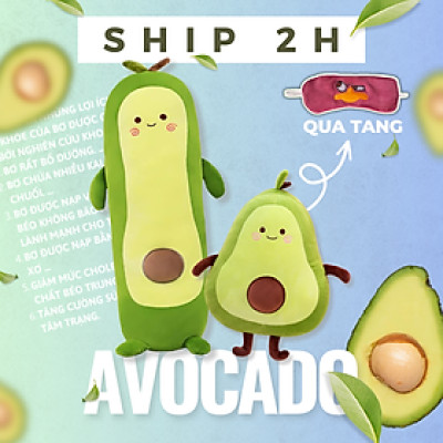 Thú nhồi bông quả bơ - Size từ 30cm đến 70cm - Quà tặng gấu bông bơ ngộ nghĩnh - Gối ôm dễ thương cho bé