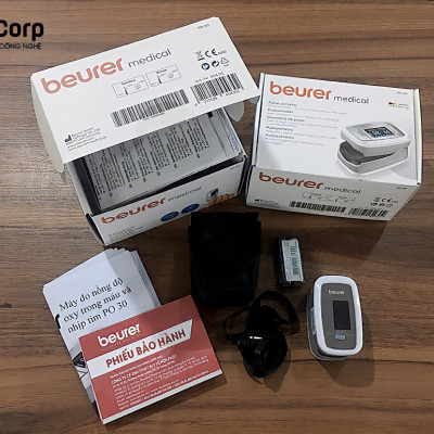 Máy đo nồng độ oxy trong máu và nhịp tim SpO2 Beurer - PO30