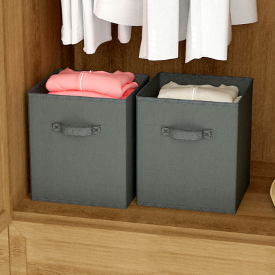 Bộ 2 Hộp Vải Đựng Đồ Đa Năng TD4 Gấp Gọn Cao Cấp, Túi Vải Thụy Điển Kích Thước 28x28x28cm Sang Trọng Không Nắp miDoctor