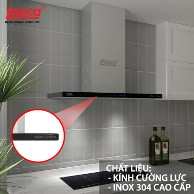 Máy hút mùi chữ T LORCA TA 6007P - Hàng Chính Hãng Nhập Khẩu Ba Lan Êm Ái Tiết Kiệm Điện Sức Hút Mạnh