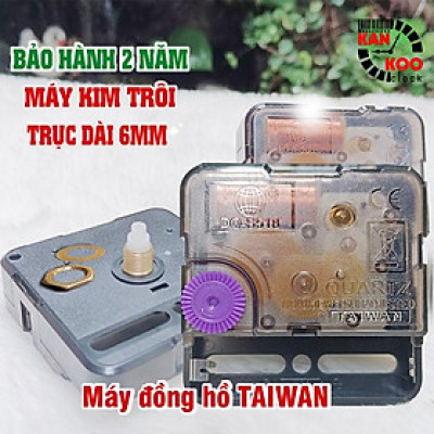 Máy đồng hồ treo tường kim trôi TAIWAN DQS518- trục đồng dài 6mm BẢO HÀNH 24 tháng- dùng cho đồng hồ treo tường cỡ 10cm đến 40cm