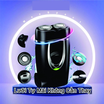 (Tặng kèm 2 lưỡi cạo thay thế) Máy cạo râu mini 2 lưỡi tự mài độ bền cao, sạc điện 220v trực tiếp dễ dàng tiện lợi Hàng Nhập Khẩu