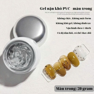 Gel Vẽ Nổi Thuỷ Tinh Chà Tráng Gương, Gel Nặn Trong Suốt Annies 20g Làm Nail, Gel Đặc Không Chảy Vẽ 3D Tráng Gương, Đính Charm Đá Thủy Tinh