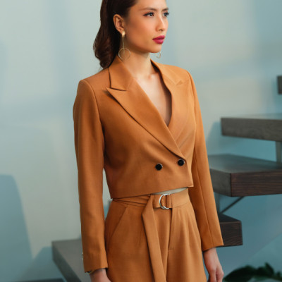 Áo Blazer Crop Mộc Ban TOP176 thời trang thiết kế Hity