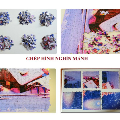 Tranh ghép hình 1000 mảnh bằng giấy Jigsaw Puzzle hình HÔN RỒNG , kích thước 75cm*50cm, mã số STN-TG033