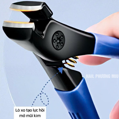 Kìm Bấm Móng Đa Năng Siêu Khỏe Làm Nail Màu Ngẫu Nhiên, Mũi Cong Theo Đầu Móng, Kềm Cắt Móng Êm Không Bị Văng, Lò Xo Tạo Lực Hồi Mở Kềm Cắt Móng Giả