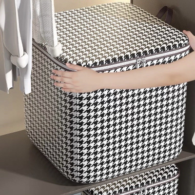 Túi Đựng Quần Áo Sọc Đen Trắng – Gấp Gọn, Có Khóa Kéo, Đựng Chăn Gối Tiện Lợi