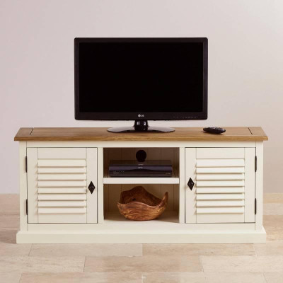 Tủ TV 2 Cánh Shutter Gỗ Sồi Ibie LV2SHUO - Trắng (140 x 42 cm)