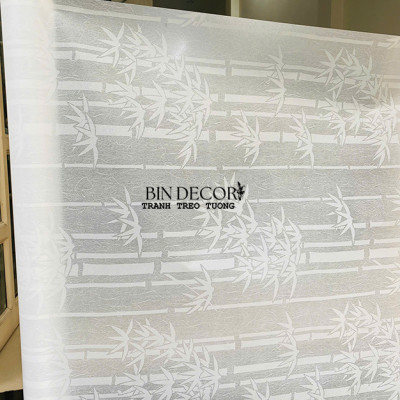 Decal dán kính trúc trắng mờ trang trí decor phòng khách văn phòng có sẵn keo