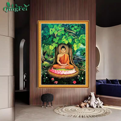 Tranh thêu kín Phật thích ca E285, kích thước 60 x 80 cm