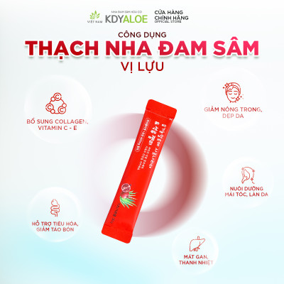 THẠCH COLLAGEN NHA ĐAM SÂM LỰU ĐỎ HỮU CƠ (set 30 gói) HỖ TRỢ ĐẸP DA