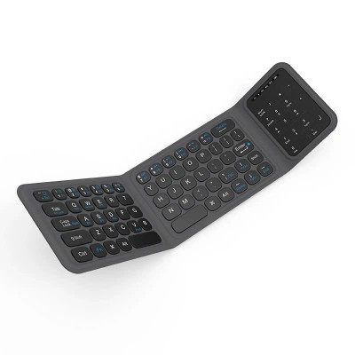 Bàn Phím Gập Gọn Di Động Bluetooth Wi WU FMK-05 Có Bàn Di Chuột Kèm Giá Đỡ Cho Laptop, Máy Tính Bảng, Điện Thoại - Hàng chính hãng