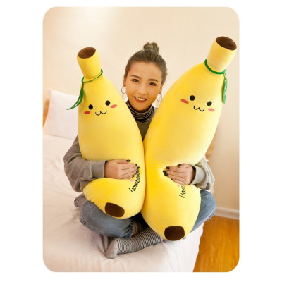 Gấu bông gối ôm quả chuối cao cấp, quà tặng thú nhồi bông chuối vải nhung co giãn 4 chiều