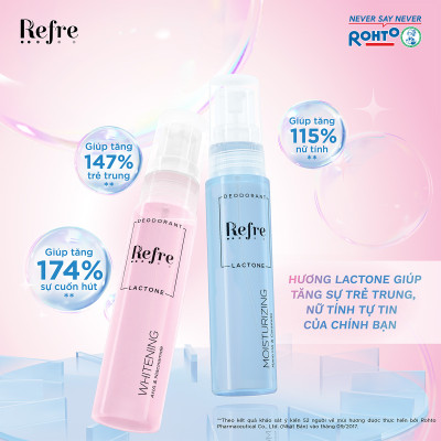 Xịt khử mùi, khóa mùi tỏa hương thơm tự nhiên cơ thể Refre Lactone Whitening 30ml