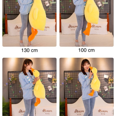Thú nhồi bông vịt trầm cảm vàng dễ thương - Size từ 70cm đến 1m6 - Quà tặng gấu bông vịt vàng cute.